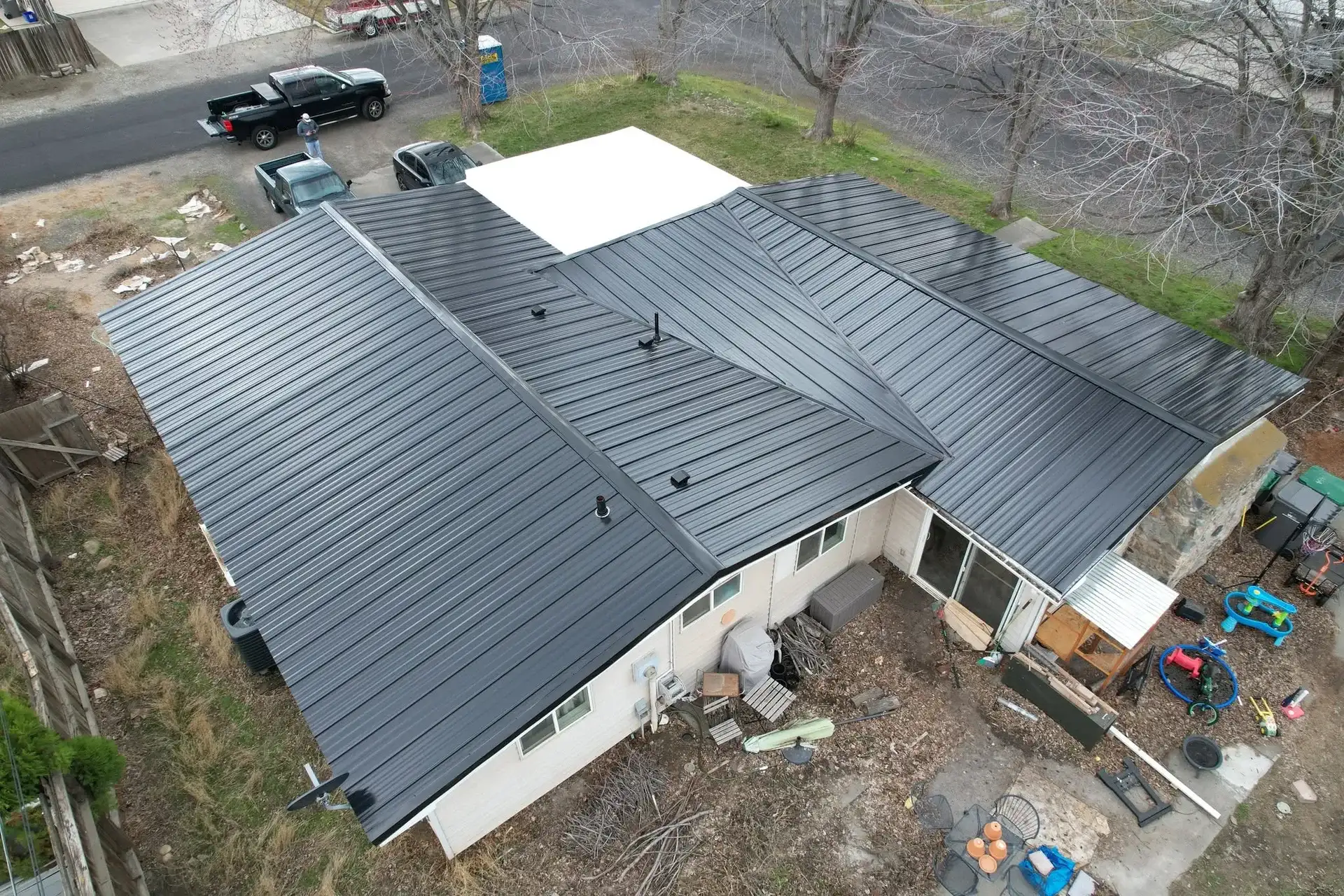Roof mid-replacement after storm damage