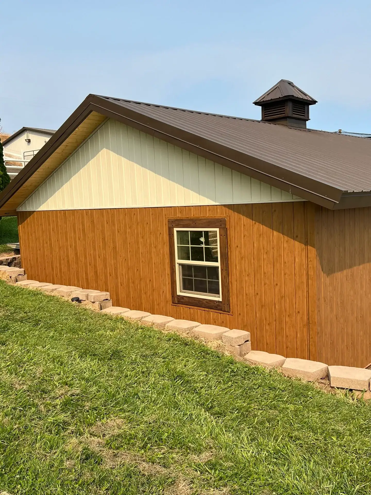 Siding and metal roof. Drone photo by Pantoja's Construction